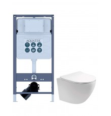 SET AQUATEK ЕВРОПА (рама AQUATEK Standard INSP-0000001 (без клавиши и крепежа)+унитаз ЕВРОПА AQ1900T-00 с тонким сиденьем soft-close SET AQUATEK ЕВРОПА-INSP01