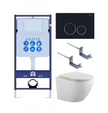 SET AQUATEK ЕВРОПА-020 4в1 (рама AQUATEK Standard INS-0000012 с клавишей KDI-0000020 и крепежом KKI-0000002+унитаз AQ1901-00 с тонким сиденьем sc) SET AQUATEK ЕВРОПА-020 4в1