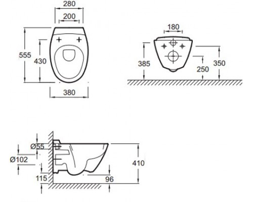 PRESQU'ILE E4440-00 (старый E1466-00) унитаз подвесной с крышкой-сидением Soft Close E4440-00