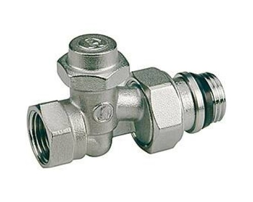 Клапан, R715TG, прямой, 1/2, 1/2, ВН, хромированный, отвод с герметичной прокладкой