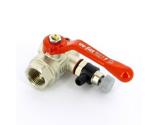 Кран шаровой ВВ с дренажным вентилем UNI-FITT 1/2" заглушка 1/4" рычаг Кран шаровой ВВ с дренажным вентилем UNI-FITT 1/2" заглушка 1/4" рычаг