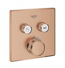 Термостат для ванны/душа Grohe Grohtherm SmartControl, квадратная розетка, 2 кнопки управления, внешняя часть, теплый закат, матовый (29124DL0)
