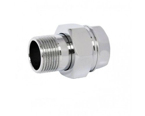 Сгон, прямой, НВ, 1/2, 1/2, латунь, хромированный