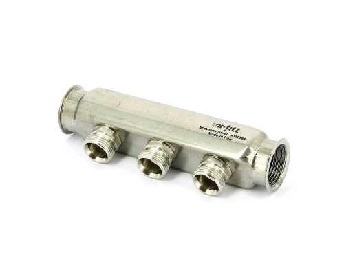 Коллектор ВВ 1" нержавеющая сталь UNI-FITT 3 выхода 3/4"EK