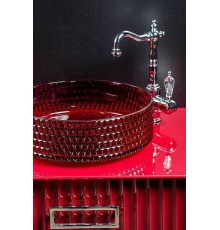 Boheme Monaco Раковина чаша 39х39х12h см, цвет: рубин/хрустальный 817-R