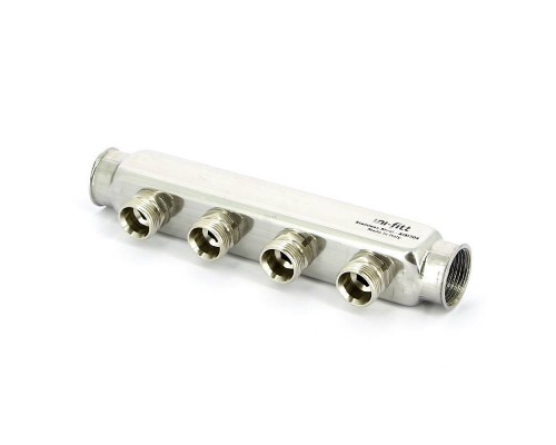 Коллектор ВВ 1" нержавеющая сталь UNI-FITT 4 выхода 3/4"EK