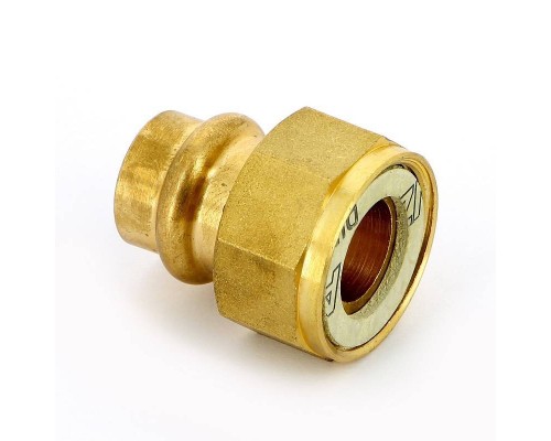 Муфта пресс IBP 15 х 3/4" с накидной гайкой бронза Муфта пресс IBP 15 х 3/4" с накидной гайкой бронза
