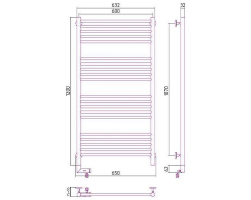 Сунержа Богема 2.0 Полотенцесушитель электрический 60x120h, лев., цвет: сатин 071-5204-1260 Сунержа Богема 2.0 Полотенцесушитель электрический 60x120h, лев., цвет: сатин 071-5204-1260