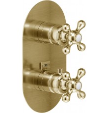 GRC5102BR GRAZIA термастатический смеситель на 2 потребителя (внешняя часть), бронза GRC5102BR