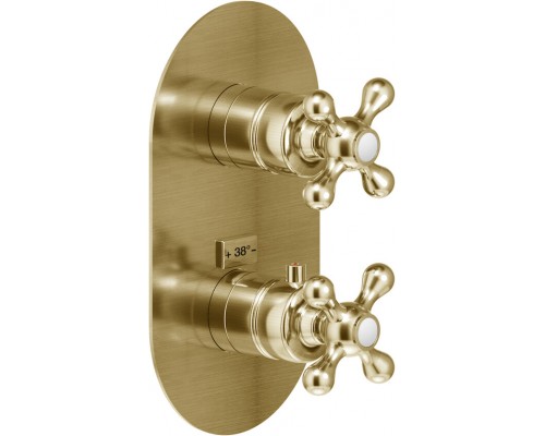 GRC5102BR GRAZIA термастатический смеситель на 2 потребителя (внешняя часть), бронза GRC5102BR