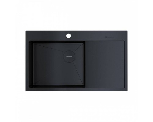 Мойка, OMOIKIRI, Akisame, шгв 860-510-200, отверстия для смесителя-1, чаша слева, цвет-графит
