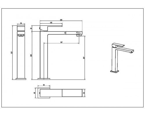Boheme Qubic Смеситель для раковины высокий, на 1 отв., цвет: shine gun metalll 472-SGM Boheme Qubic Смеситель для раковины высокий, на 1 отв., цвет: shine gun metalll 472-SGM