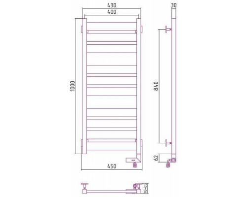 Сунержа Центурион 2.0 Полотенцесушитель электр. 40x100h, прав., цвет: темн. титан муар 15-5603-1040 Сунержа Центурион 2.0 Полотенцесушитель электр. 40x100h, прав., цвет: темн. титан муар 15-5603-1040