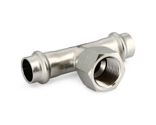 Тройник пресс-В UNI-FITT 15 х 1/2" х 15 нержавеющая сталь