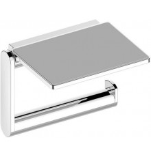 14973010000 PLAN Держатель для туалетной бумаги с полочкой с серой противоскользящей вкладкой, хром 14973010000