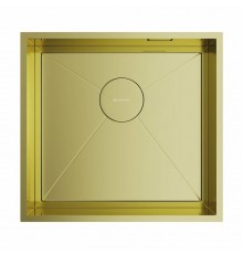Мойка, OMOIKIRI, Kasen, шгв 480-450-175, отверстия для смесителя-отсутствуют, цвет-светлое золото