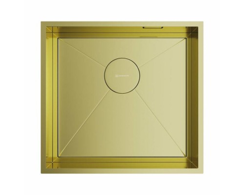 Мойка, OMOIKIRI, Kasen, шгв 480-450-175, отверстия для смесителя-отсутствуют, цвет-светлое золото