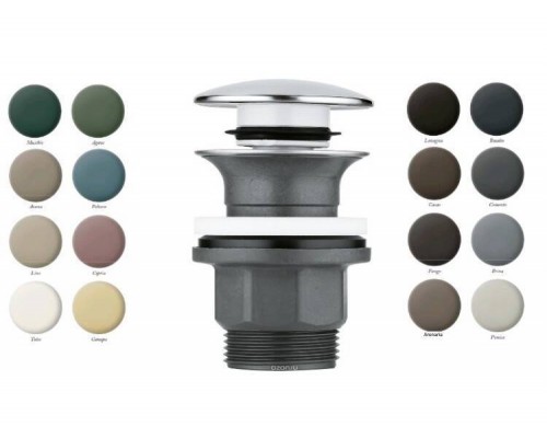 Донный клапан, CIELO, 1 1/4, диаметр, мм-72, универсальный, цвет-черный матовый/Pomice