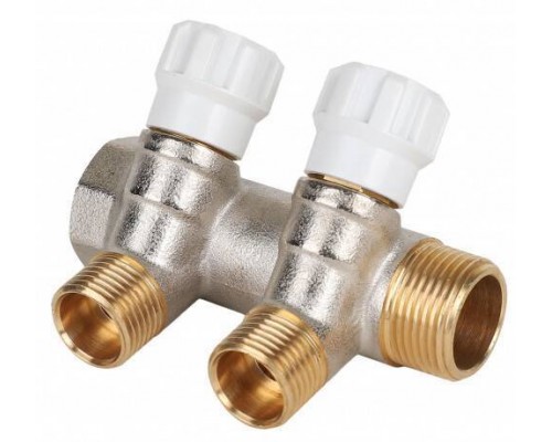 Коллектор, Premium, 3/4 x 1/2ЕК, 2 выхода, с регулирующими вентилями Коллектор, Premium, 3/4 x 1/2ЕК, 2 выхода, с регулирующими вентилями