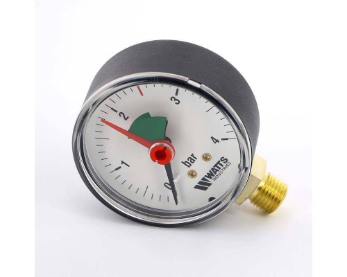 Манометр радиальный F+R201 WATTS Ind 1/4" 63 мм с указателем предела 4 бар