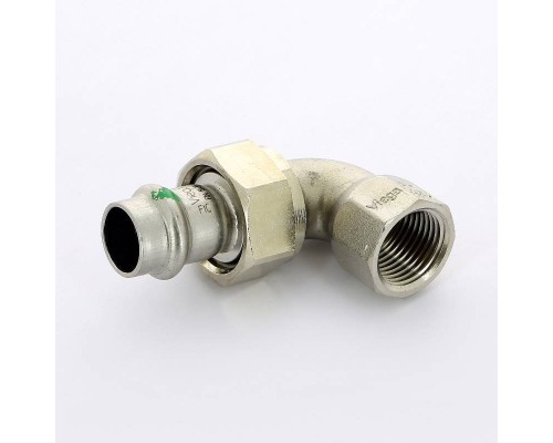 Угол разъемный пресс-B с плоской прокладкой нержавеющая сталь Sanpress InoxVIEGA 15х1/2"