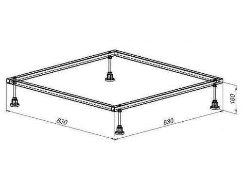 Allen Brau Каркас для поддона 83x83x16h см 8.00001