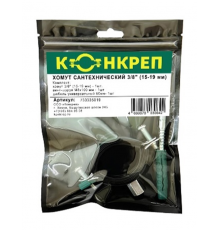 Хомут, Конкреп, 2S, сантехнический, 1, 31-37 мм, с дюбелем и шурупом, в пакете Зиплок, оцинкованная сталь