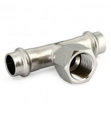 Тройник пресс-В UNI-FITT 22 х 3/4" х 22 нержавеющая сталь