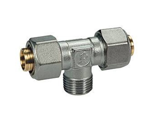 Тройник, Н, 16 x 2, 1/2, 16 x 2, латунь