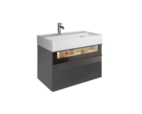 Тумба под раковину, Burg, Yumo, шгв 815-470-610, цвет-Grey high gloss