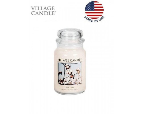 Декоративная свеча Village Candle Хлопок и лен (602 грамма)