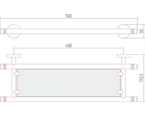 Сунержа Каньон Полка стеклянная 50x17,3x5h см, цвет: золото 03-3003-0500 Сунержа Каньон Полка стеклянная 50x17,3x5h см, цвет: золото 03-3003-0500