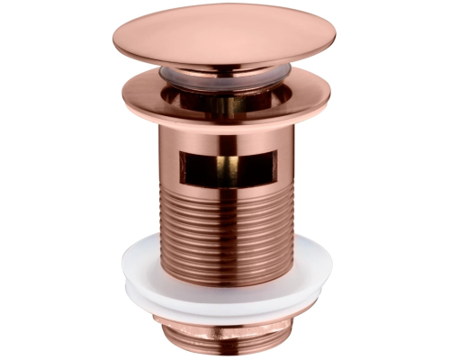 Boheme Донный клапан для раковины, Click-Clack с переливом, цвет: copper brushed 612/2-CB