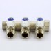 Коллектор НВ 3/4" с кранами никелированный UNI-FITT 3 выхода 1/2"Н 40мм