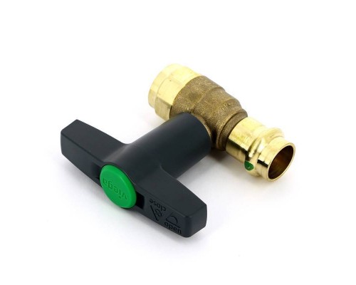 Кран шаровой BB EASYTOP VIEGA пресс-B 18 х 1/2" бронза SC-Contur высокая Т-ручка