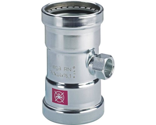 Тройник пресс-В оцинкованная сталь Prestabo VIEGA 76х3/4"х76 XL SC-Contur со стопорным кольцом