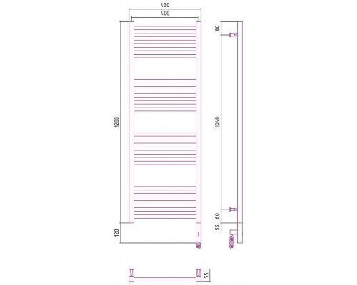 Сунержа Модус 3.0 Полотенцесушитель электрический 40x120h, прав., цвет: состар. латунь 051-5701-1240