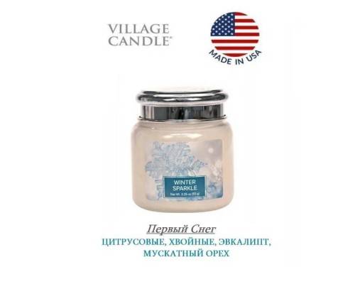 Декоративная свеча Village Candle Первый снег (92 грамма) Декоративная свеча Village Candle Первый снег (92 грамма)