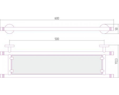 Сунержа Каньон Полка стеклянная 60x17,3x5h см, цвет: золото 03-3003-0600 Сунержа Каньон Полка стеклянная 60x17,3x5h см, цвет: золото 03-3003-0600