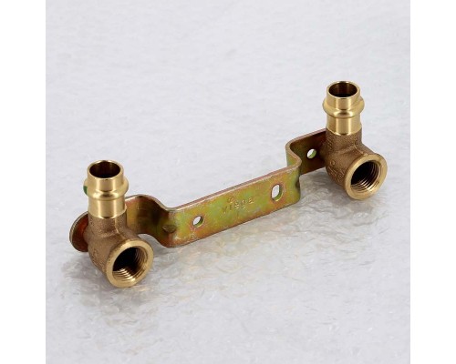 Водорозетка пресс двойная на рельефной планке Sanpress VIEGA 15х1/2"х150