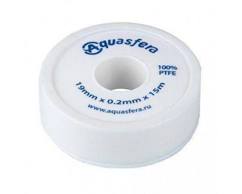 Лента ФУМ PTFE катушка 19ммх0,2ммх15м вода 6020 Aquasfera 6020-04