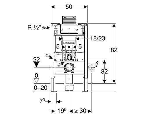 Модуль Geberit Duofix для подвесного унитаза, 82 см, с бачком Omega 12 см Модуль Geberit Duofix для подвесного унитаза, 82 см, с бачком Omega 12 см