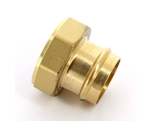 Муфта пресс-В с накидной гайкой и плоским уплотнением бронза Sanpress VIEGA 54х2"1/2