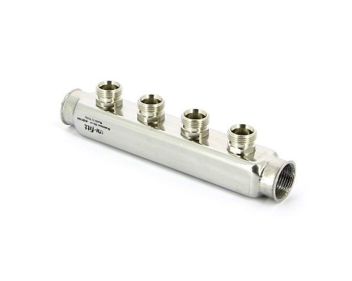 Коллектор ВВ 1" нержавеющая сталь UNI-FITT 4 выхода 3/4"EK