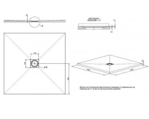 Allen Brau Priority Душевой поддон 100x100x3h см, цвет: черный 8.31005-AM