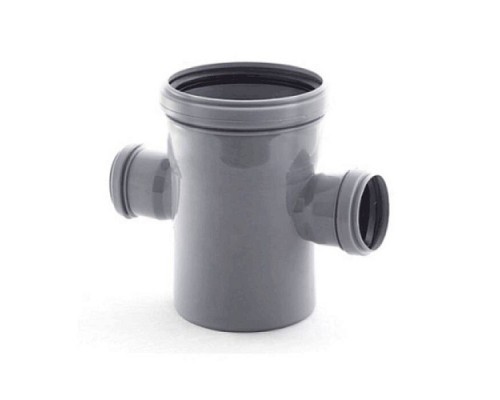 Крестовина PP-H 1-пл сер б/н Дн110х50х50х87гр в/к VALFEX 27211550