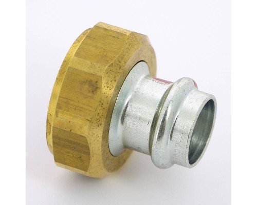 Муфта пресс-В с накидной гайкой и плоской прокладкой оцинкованная сталь Prestabo VIEGA 22х1"1/4