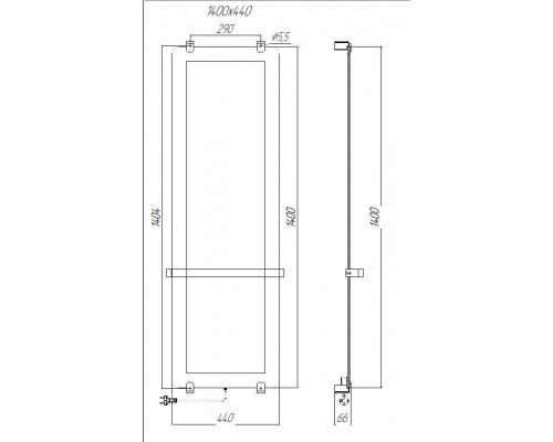 Allen Brau Infinity Полотенцесушитель электрический 44x6,6x140h см, цвет: бронза 00305014