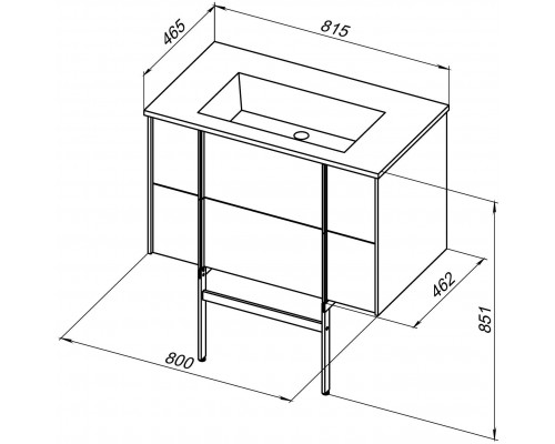 Allen Brau Reality Тумба под раковину 80x46,2x50h см, цвет: синий 1.32005.BGM Allen Brau Reality Тумба под раковину 80x46,2x50h см, цвет: синий 1.32005.BGM