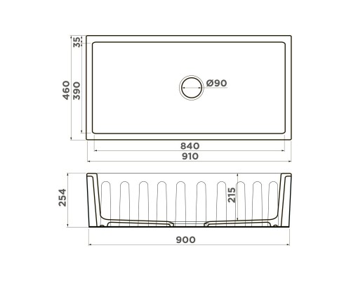 Omoikiri Mikura 91-WH Кухонная мойка Natceramic 91x46 см, цвет: белый 4997086